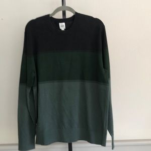 Gap, Size Large Sweater Black and two tones of Green, NWOT